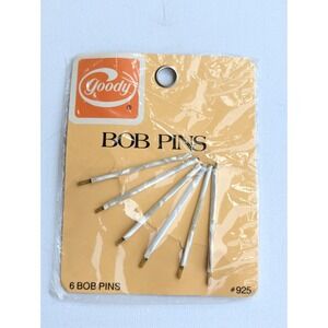 Vintage 80s Goody Ivory Faux Mother of Pearl Bobby Pins (6) #925 New Old Stock